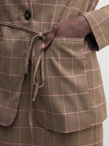 BizChic Brown Long Sleeve 2 Pieces Women Wool Suit Jacket Outfit, Vintage Look, Commuter Clothing For Thanksgiving, Christmas