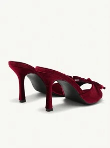 CUCCOO CHICEST Brown PU Round Toe High Heel Women Mule Sandals BURGUNDY Sandals Spring Shoes Spring Break Easter Prom Heels