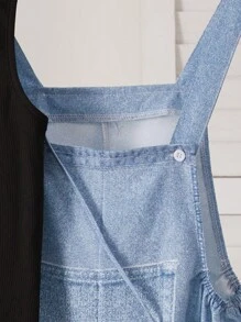 Sparklyn 2 件套 Tween Girls 休闲牛仔效果印花工装裤和吊带背心套装 - 彩色 - 查看 5