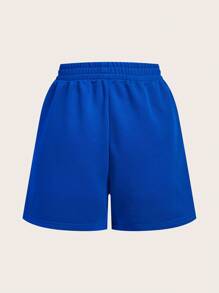 Muchica 2pcs Women Elastic Waist Striped Shorts Set