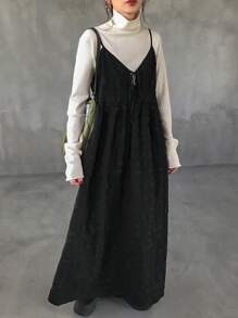 FRIFUL Vestido informal de verano de largo hasta la mitad de la pierna, sin mangas, con bolsillos y de unicolor para mujeres