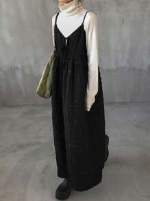 FRIFUL Vestido informal de verano de largo hasta la mitad de la pierna, sin mangas, con bolsillos y de unicolor para mujeres