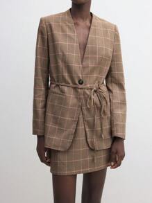 BizChic Brown Long Sleeve 2 Pieces Women Wool Suit Jacket Outfit, Vintage Look, Commuter Clothing For Thanksgiving, Christmas