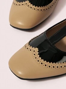 CUCCOO DOLLMOD Black Round Toe Crystal Mesh Bow Mary Jane Flat Women Shoes Spring Shoes Spring Break Easter - Khaki - View 3
