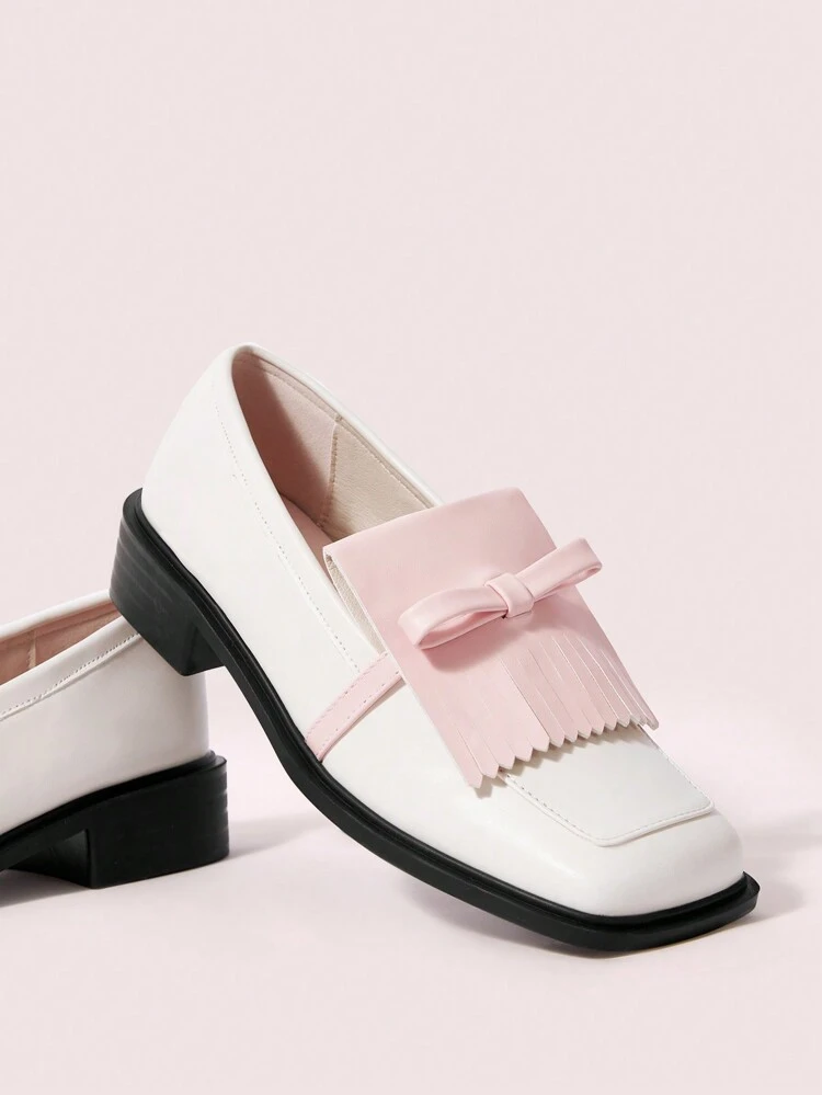 CUCCOO DOLLMOD Square Toe Comfortable Slip-On Flat Shoes For Women New Year Holiday Valentines