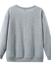 SHEIN LUNE 大码圣诞灯衬衫，圣诞礼物，圣诞礼物，圣诞灯球衣，圣诞家庭配套衬衫 - 淺灰色 - 查看 2