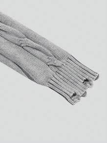 Teen Girl Fashion Distressed Raw Hem Cropped Cardigan, Casual Winter Clothes - Blue - View 6