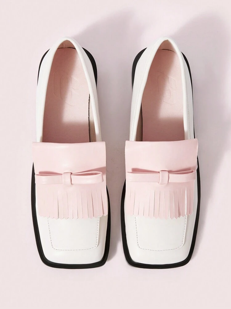 CUCCOO DOLLMOD Square Toe Comfortable Slip-On Flat Shoes For Women New Year Holiday Valentines