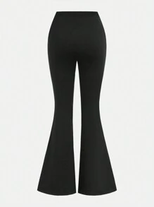 Bộ 3 áo sơ mi kẻ caro đen trắng cỡ lớn cho bé gái tuổi mới lớn, áo ba lỗ lửng và quần ống loe, trang phục thường ngày theo phong cách trường học cho mùa thu, trở lại trường - màu đen - Xem 11