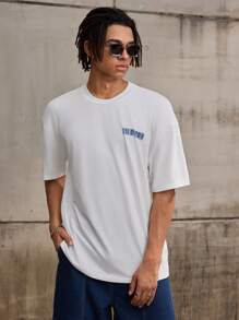 Forever 21 男款白色前後印花寬鬆T恤 - 白色 - 查看 5