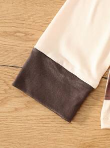 SHEIN Conjunto de 2 piezas de camiseta de manga larga con estampado de pañuelo y pantalones para niño bebé, diseño de vaquero occidental gracioso, adecuado para disfraz de Halloween, sesión de fotos, fiesta y actividades en otoño/invierno