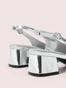 CUCCOO DOLLMOD Classic Silver Ankle Strap Flats - Silver - View 8