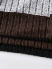 SHEIN TeenBoys 1pc Casual Versatile College Style Comfortable Warm Colorblocked Patch Pocket Round Neck Pullover Long Sleeve Knit T-Shirt Back To School; Fall Clothing; TEEN BOY CLOTHES; Teen Boy JACKETS Autumn/Winter