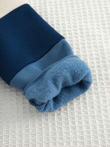 Cozy Pixies Bộ 2 áo hoodie tay dài cổ tròn màu tương phản Jacquard cho bé trai và quần dài cạp chun - Nhiều màu - Xem 9