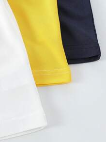 SHEIN Explorewe 3 件套经典时尚拼色骑士印花短袖 Polo 衫，适合 4-7 岁春夏季男孩 - 彩色 - 查看 6