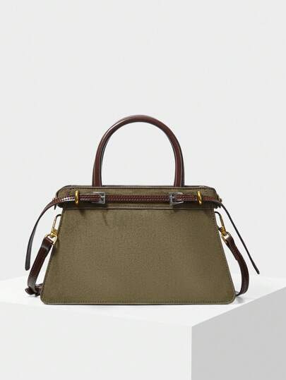 MOTF PREMIUM 拼色搭扣手提包，最适合女性的母亲节礼物，商务休闲女包，适合办公室商务和工作