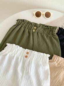 SHEIN Young Girl Solid Color Simple Versatile Shorts Set Of Four