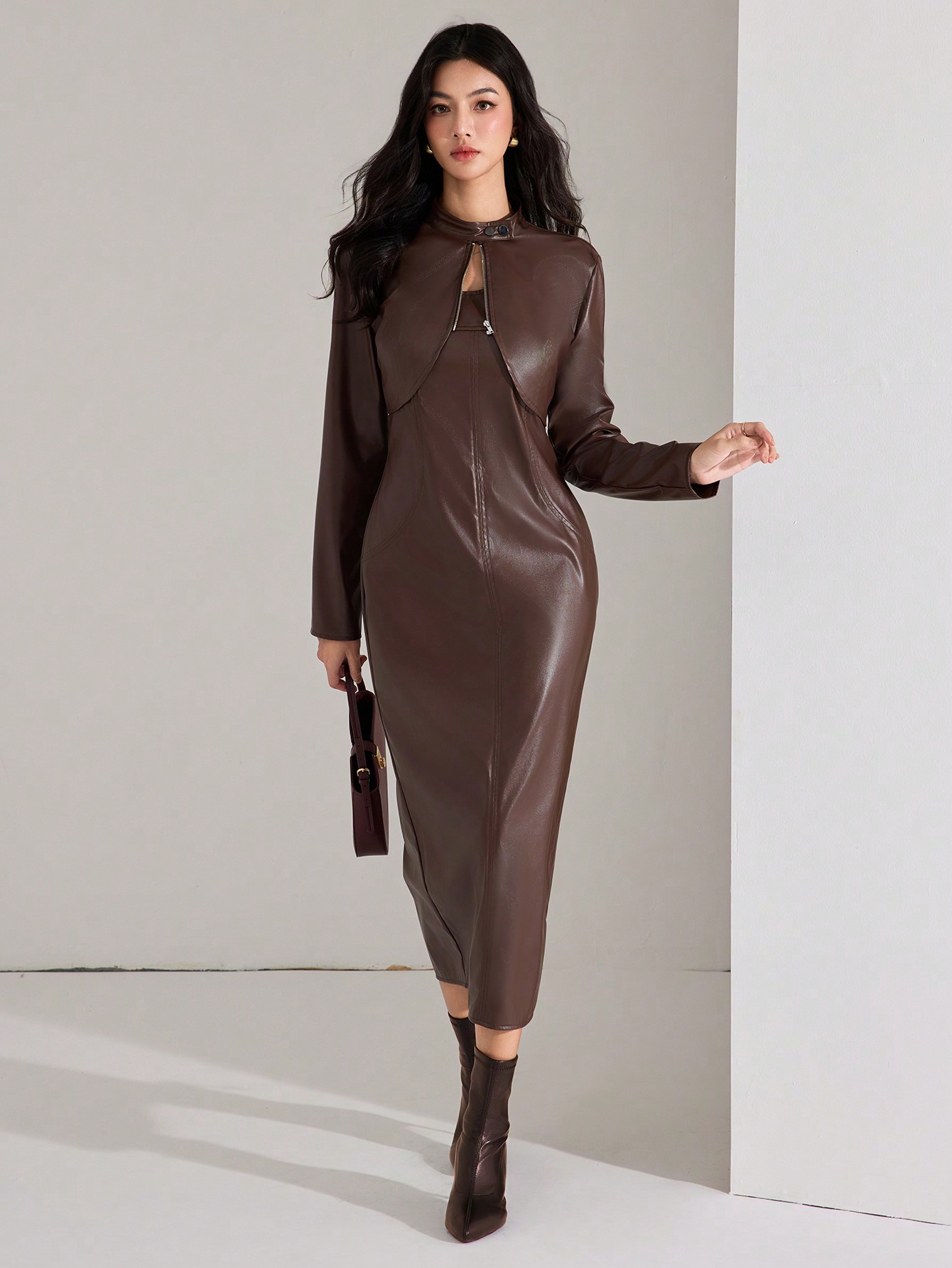 Heiryn طقم للنساء مكون من 2 قطعة: فستان أزرار وسحا...