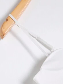 SHEIN BASICS 1pc Women Casual Solid Color Knit Cropped Fitted Tank Top - White - View 5