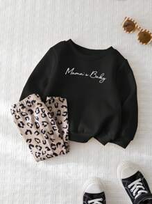 Cozy Pixies 2 件装女婴字母印花圆领套头衫和长裤套装 - 彩色 - 查看 8