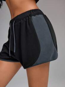 Innovista Pantaloni scurți sport confortabili din fleece, în culori contrastante, cu șnur, cu colanți încorporați, anti-iritație 2 în 1, cu interior elastic, îmbrăcăminte sportivă în strat dublu, haine de antrenament zilnice, sport, yoga, pilates, HIIT, antrenament, îmbrăcăminte sport, toamnă, motociclism, confort, mișcare, cardio, box, ciclism, cross fit, paddleboard, exerciții în aer liber, TT sănătos, viral, IG, Reel Ready, FYP, INSTA