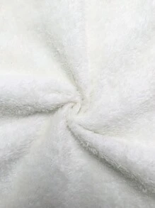 Tween Girl Fluffy Collar Hooded Printed Thermal Lined Jacket - Mint Green - View 7