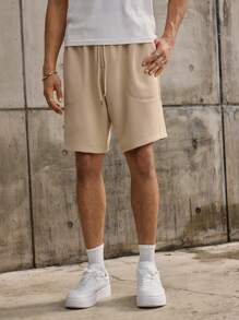 Forever 21 Quần short Bermuda dáng rộng thiết kế đơn giản dành cho nam, phù hợp cho mùa hè. - Màu be - Xem 6