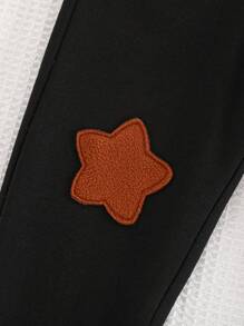 Cozy Pixies 年轻男孩星星贴花弹性腰部保暖内衬休闲百搭运动裤