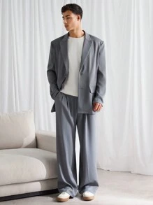 Manfinity VCAY 2pcs Men Woven Loose Casual Suit Set For Daily Wear - Dark Grey - View 2