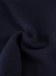 Jersey holgado con diseño de bandera de EE.UU., prenda superior grande de punto de estilo casual y versátil para niñas - Azul Marino - Ver 3