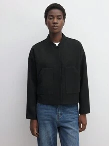 BizChic Áo khoác nữ màu đen, áo khoác thời trang công sở cho dịp Giáng sinh, Lễ Tạ ơn. - màu đen - Xem 6