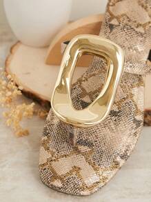 SHUZIA Gold Snake Thong Sandal With Metal Embellishment Vacation Shoes Casual Shoes Beach Shoes