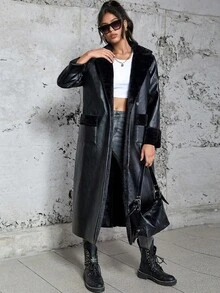 Eilly Bazar Damen Lange Mantel Jacke