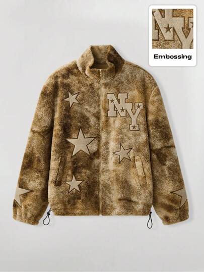 ROMWE Avant Men's Front Zip-Up Long Sleeve Minimalist Pocket Jacket, Casual Everyday Wear