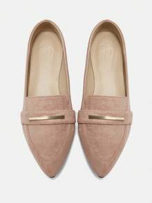 CUCCOO BIZCHIC Giày lười đế bằng màu hồng thời trang dành cho nữ, thích hợp khi đi làm, hẹn hò, tiệc tùng, đi chơi bình thường - Hồng - Xem 9