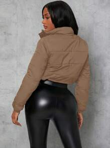 EURMUSE Ladies' Short Padded Jacket With Drawstring Hem