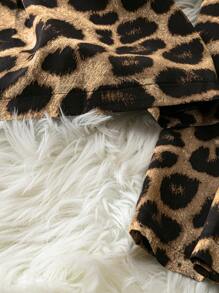 EMERY ROSE Women's Leopard Print Strapless One-Piece Jumpsuit, Casual Daily Wear - Multicolor - View 5