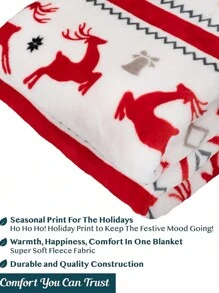 1 szt. flanelowy koc, pościel, koc z motywem świątecznym, gruby, miękki i przyjazny dla skóry materiał na sofę, koc do drzemki w biurze, koc do dekoracji pokoju, wielofunkcyjny koc podróżny na kemping, odpowiedni do salonu, sypialni, na powrót do szkoły, prezent świąteczny - Wielokolorowe - Zobacz 6