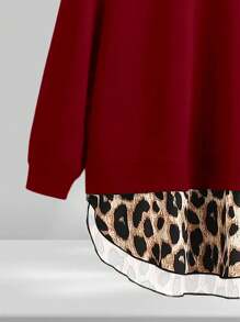 INAWLY Women's Autumn Loose Casual Leopard Print Patchwork Sweatshirt Pullover Fall Outfit