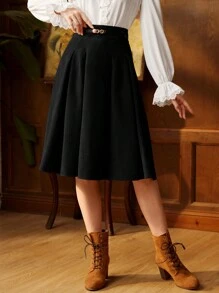 Vintamour Jupe plissée style vintage et élégante pour femme avec ceinture, marron, parfaite pour le travail ou les occasions décontractées, vêtements de rentrée scolaire, vêtements d'automne, tenues d'automne, vêtements d'enseignante, vêtements vintage d'hiver pour femmes, jupe kaki, jupe de bal de promo courte, bordeaux
