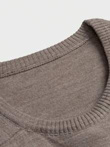 RueChic Young Men's Casual Ribbed Trim Slim Fit Sweater - Camel - View 5