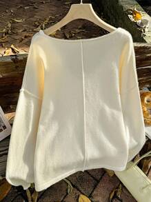 Comfortcana Suéter holgado informal de talla grande, otoño invierno