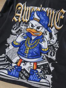 3pcs Kids Tween Boys Casual Graffiti Print Loose Fit Round Neck Pullover Long Sleeve Knitted T-Shirt Set, Suitable For Commuting, School, Daily Casual, Vacation, Sports, Applicable For Spring, Summer, Autumn, Winter