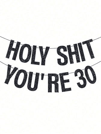 SHEIN 1 Set 30., 40., 50., 60., 70. Geburtstags Dekorationen für Frauen Männer Gold, DIY Faden Glitzer Geburtstags Party Dekoration Schild, witziges Banner 30. Geburtstag Party Zubehör "Heilige, du wirst 30", Geburtstags Banner Party Dekoration Valentinstag, Valentinstag Hochzeit