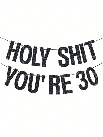 SHEIN 1 Bộ 30, 40, 50, 60, 70 trang trí sinh nhật cho nam nữ vàng DIY dây kim tuyến trang trí tiệc sinh nhật biển báo biểu ngữ vui nhộn vật dụng tiệc sinh nhật lần thứ 30 thánh bạn 30 biểu ngữ sinh nhật trang trí tiệc ngày lễ tình nhân, đám cưới ngày lễ tình nhân, sinh nhật