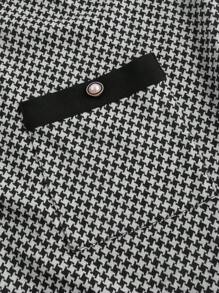 SHEIN MOD Plus Size 2pcs Set: Solid Color Long Sleeve Blazer Jacket & Contrasting Bow Sleeveless Dress, Elegant Suit Look In Fall/Winter - Black - View 8