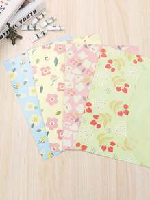 Túi đựng hồ sơ họa tiết hoa 4 chiếc, dụng cụ sắp xếp tài liệu đa năng đơn giản cho học sinh, văn phòng, lưu trữ hồ sơ - Nhiều màu - Xem 1