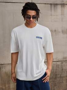 Forever 21 男款白色前後印花寬鬆T恤 - 白色 - 查看 2