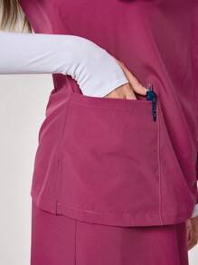 TaskEZ V-Neck Short Sleeve Pocket Scrub Uniform Top