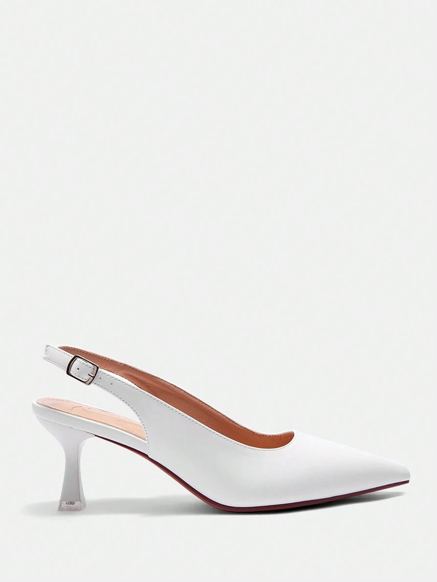 DREAM PAIRS Dames Pumps Klassieke Mode Puntschoen Hoge hak Jurk Schoenen KUCCI wit pat 6.5 US / 37.5 EU